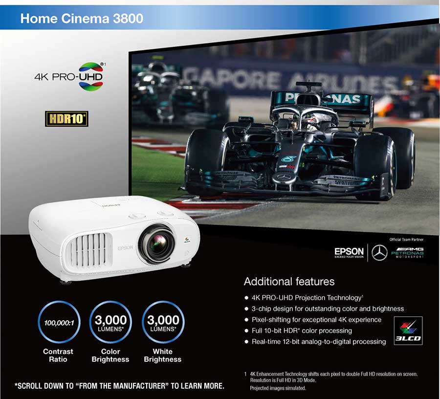 خرید ویدئو پروژکتور اپسون  EPSON Home Cinema 3800