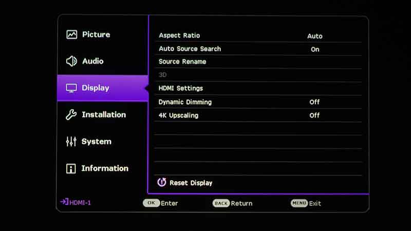 BenQ-LK936ST-Menu